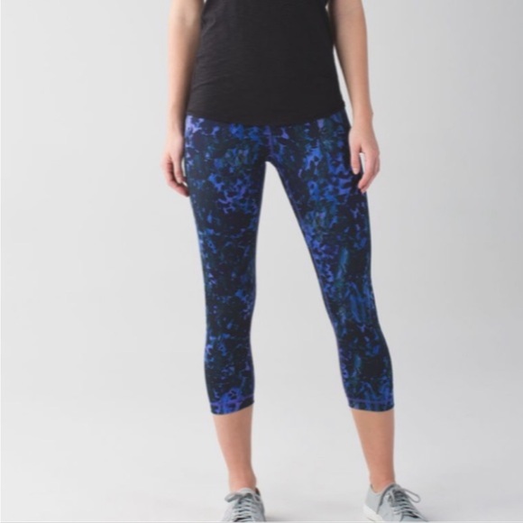Lululemon Wunder Under size 4 crop floral sport leggings - Picture 2 of 11
